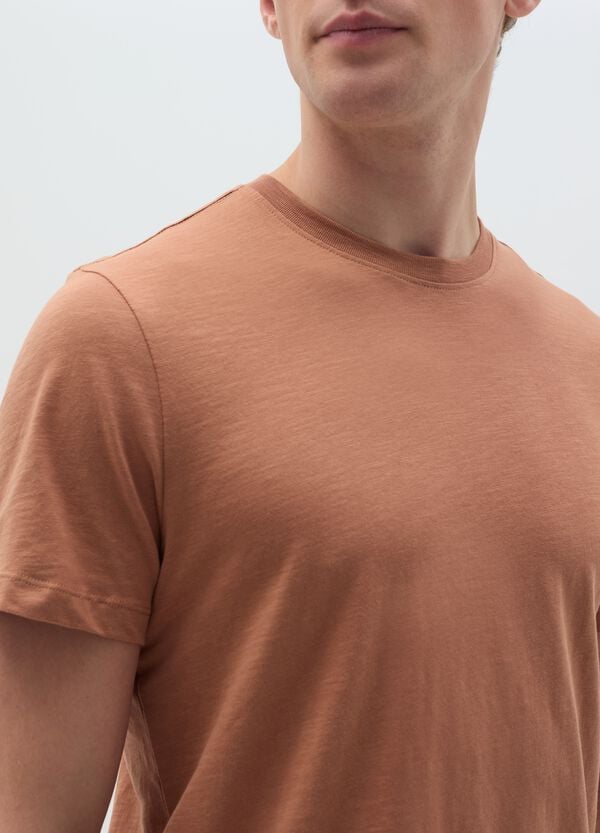 Ovs T-shirt Girocollo In Cotone Slub