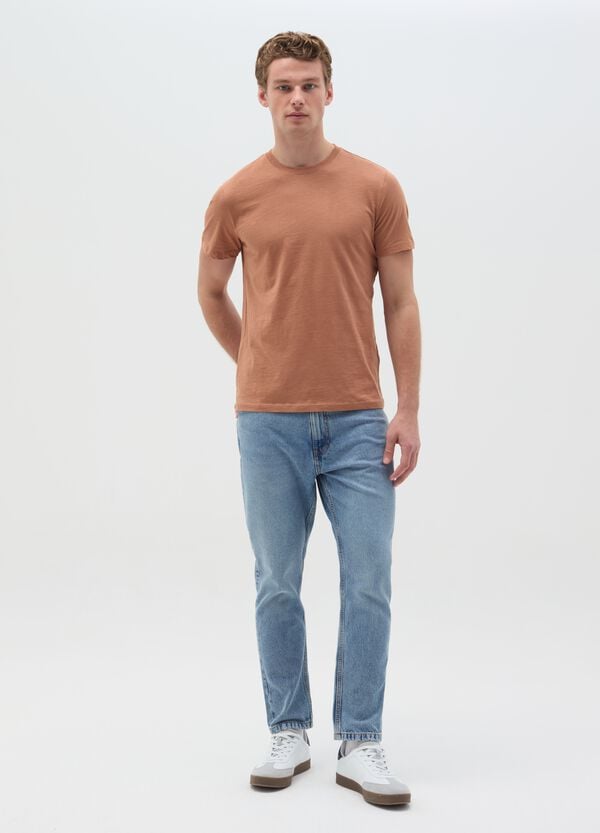 Ovs T-shirt girocollo in cotone slub