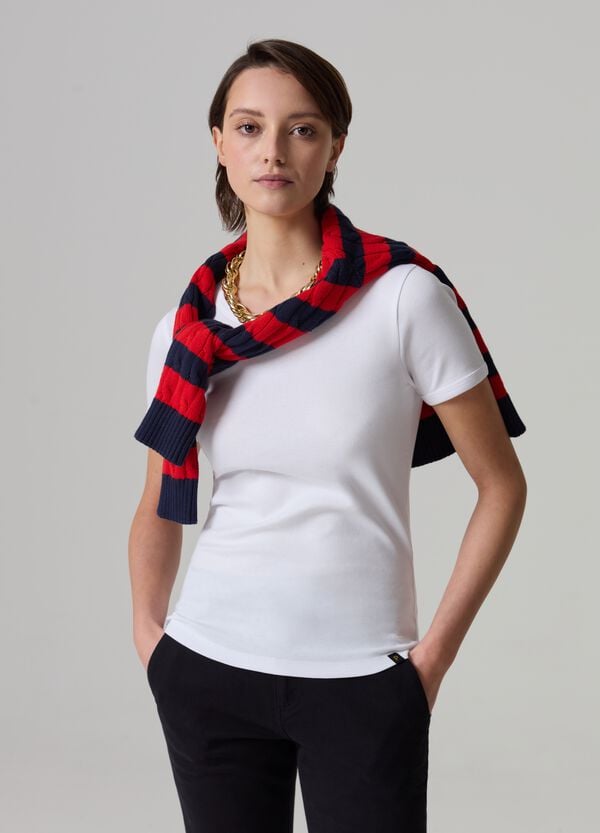 Ovs T-shirt Girocollo In Cotone Stretch