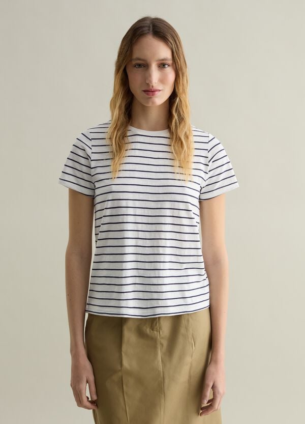 Ovs T-shirt Girocollo In Fantasia A Righe