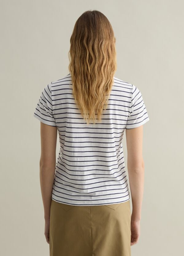 Ovs T-shirt Girocollo In Fantasia A Righe