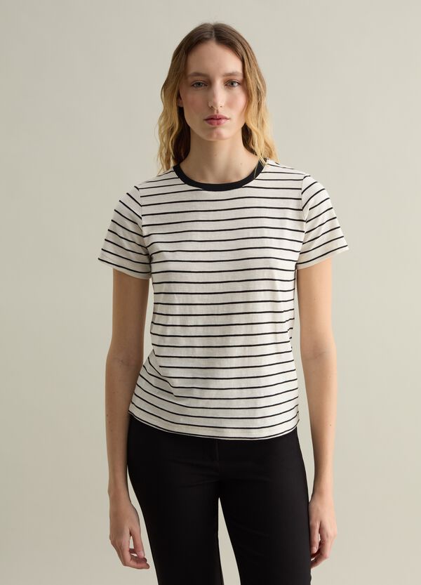 Ovs T-shirt Girocollo In Fantasia A Righe