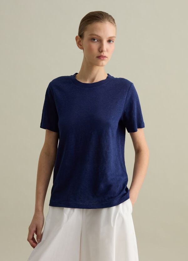 Ovs T-shirt Girocollo In Lino