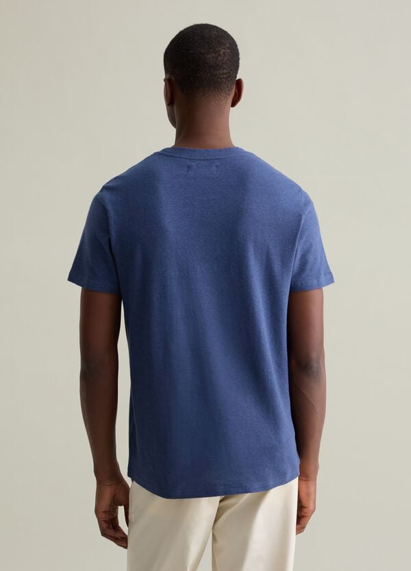 Ovs T-shirt Girocollo In Lino E Cotone