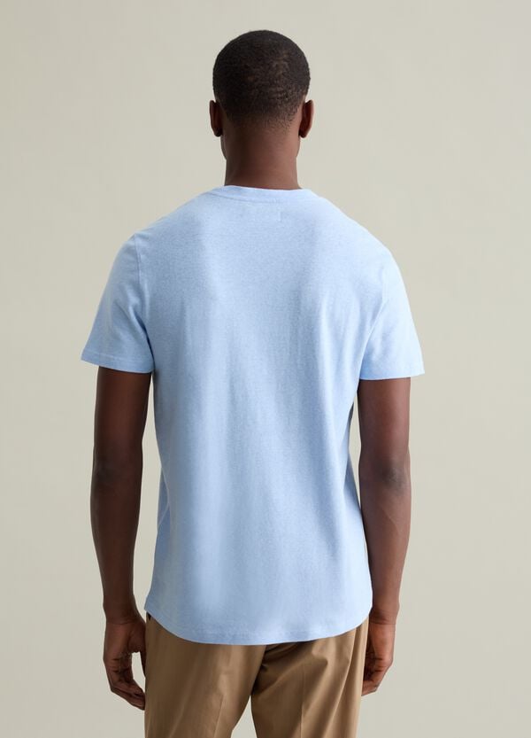 Ovs T-shirt Girocollo In Lino E Cotone