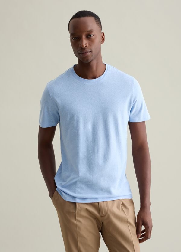 Ovs T-shirt girocollo in lino e cotone
