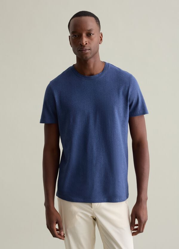 Ovs T-shirt girocollo in lino e cotone