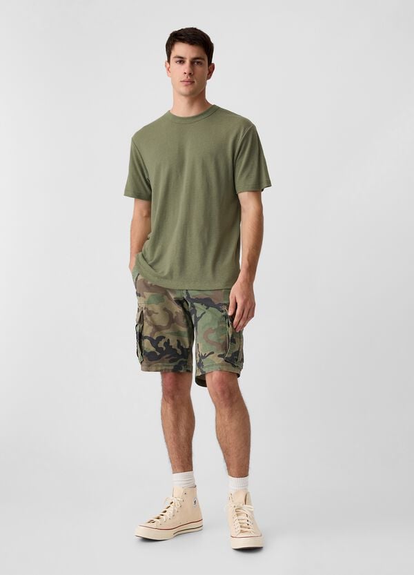 Ovs T-shirt Girocollo In Misto Lino