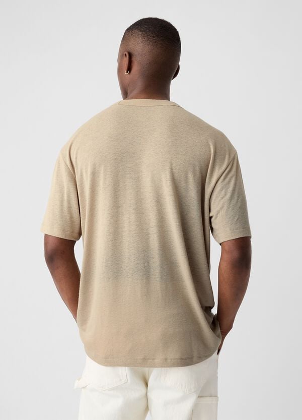 Ovs T-shirt Girocollo In Misto Lino