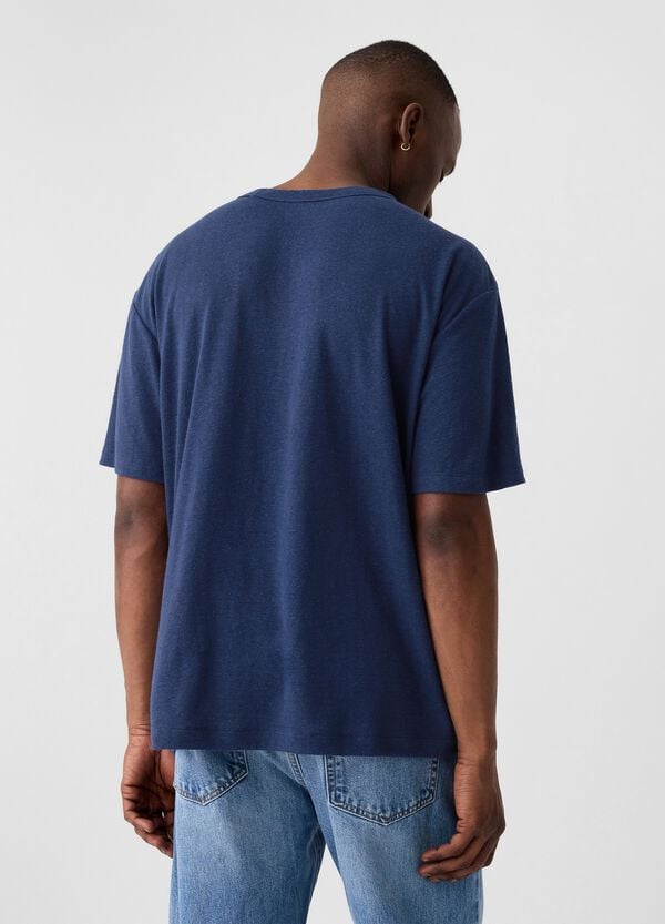 Ovs T-shirt Girocollo In Misto Lino