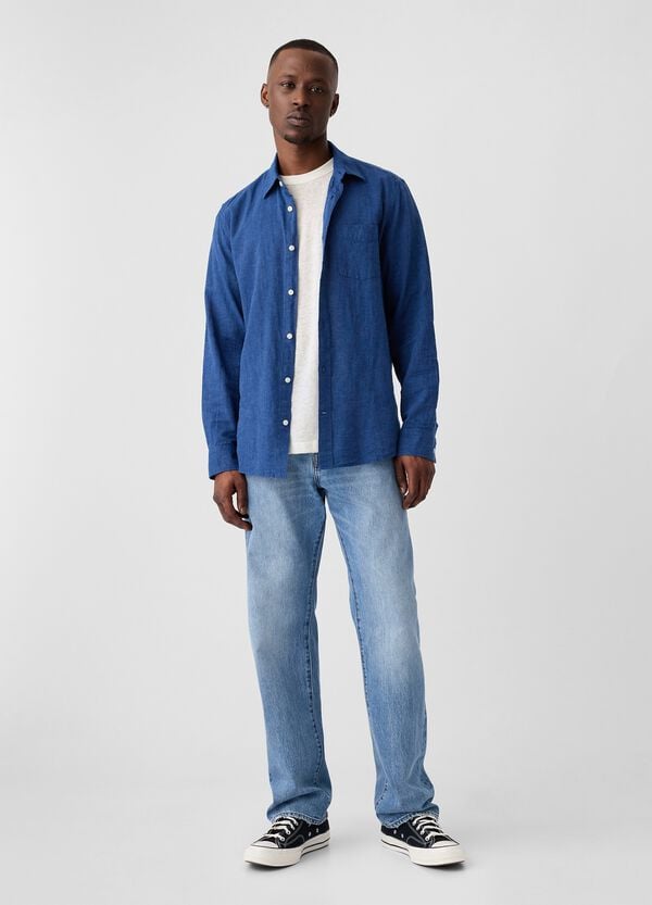 Ovs T-shirt Girocollo In Misto Lino