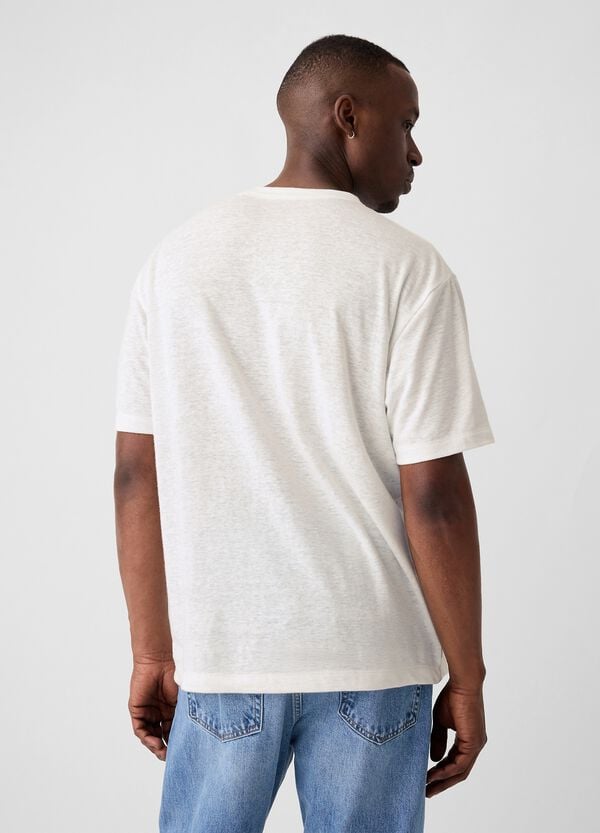 Ovs T-shirt Girocollo In Misto Lino