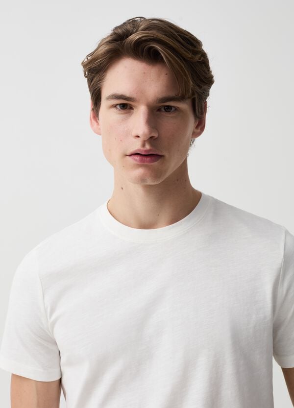 Ovs T-shirt Girocollo In Slub Jersey