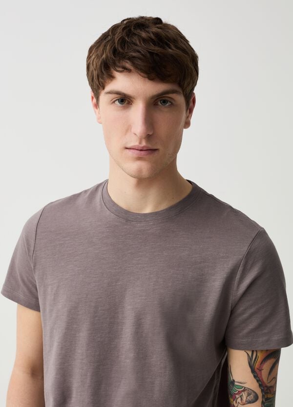 Ovs T-shirt Girocollo In Slub Jersey