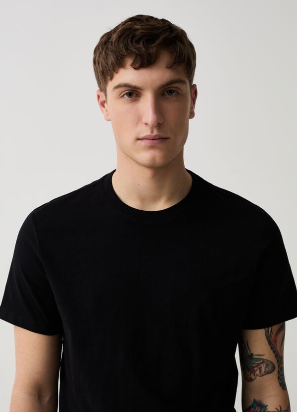 Ovs T-shirt Girocollo In Slub Jersey