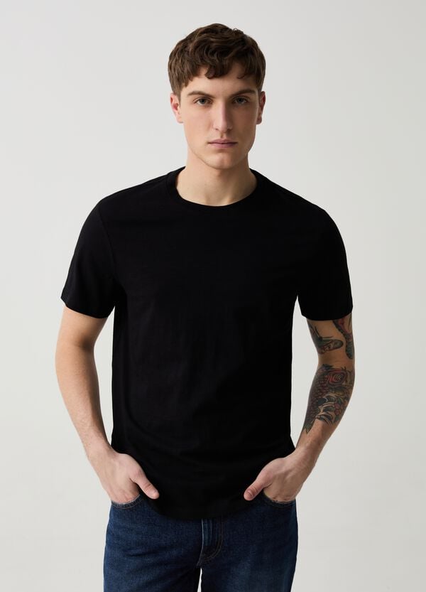 Ovs T-shirt girocollo in slub jersey