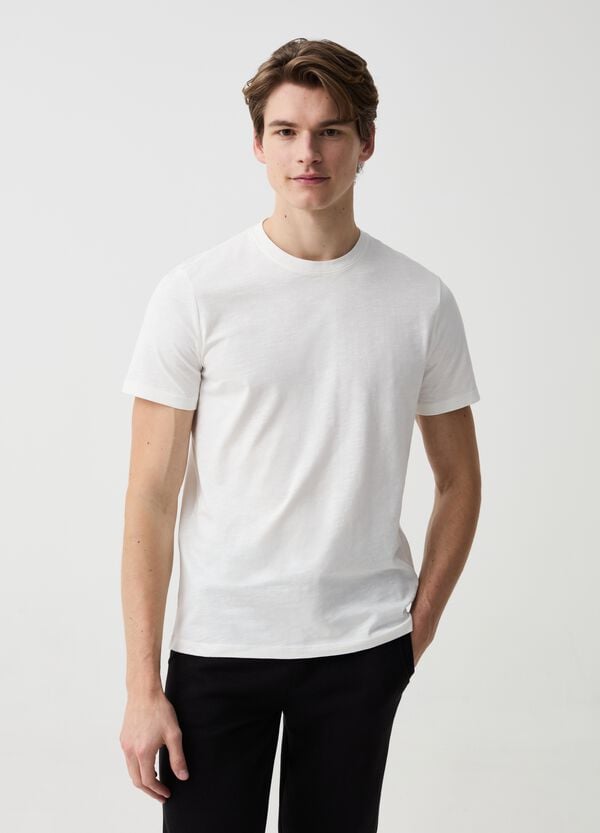 Ovs T-shirt girocollo in slub jersey