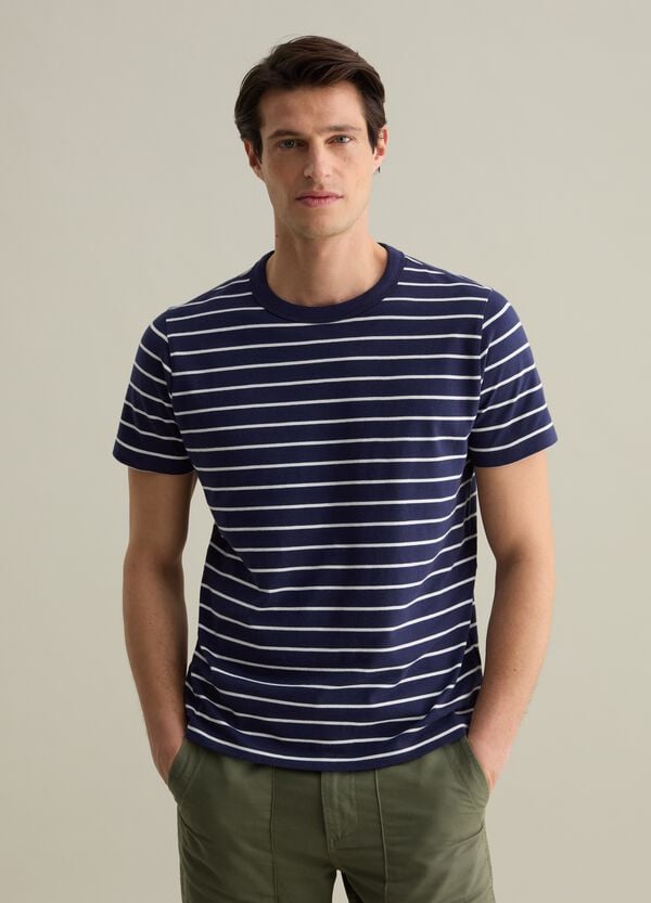 Ovs T-shirt In Cotone A Righe Sottili