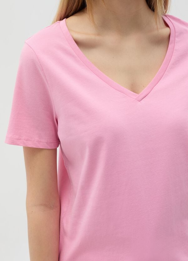 Ovs T-shirt In Cotone Bio Con Scollo A V