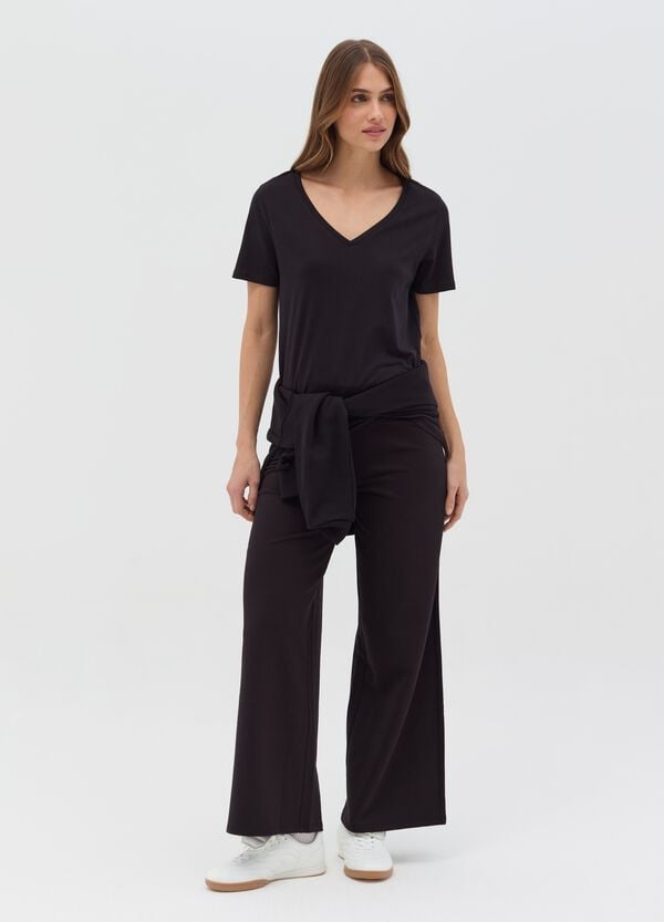 Ovs T-shirt In Cotone Bio Con Scollo A V