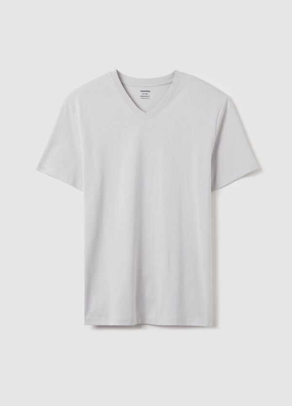 Ovs T-shirt in cotone bio con scollo a V