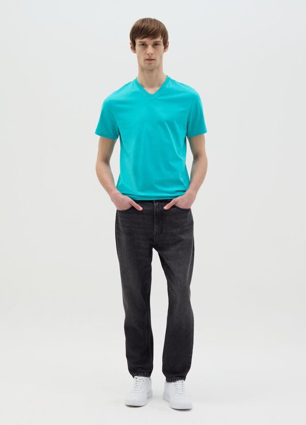 Ovs T-shirt In Cotone Bio Con Scollo A V