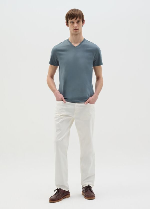 Ovs T-shirt In Cotone Bio Con Scollo A V