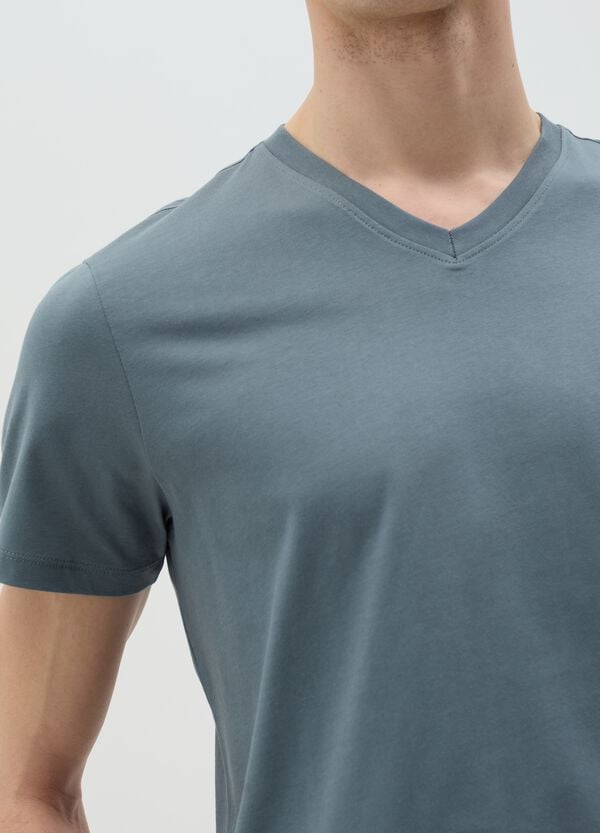 Ovs T-shirt In Cotone Bio Con Scollo A V