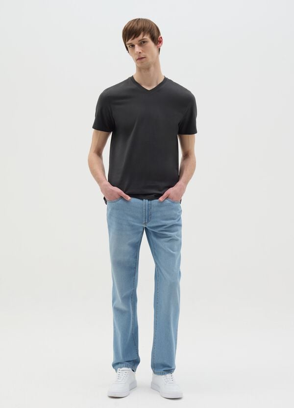 Ovs T-shirt In Cotone Bio Con Scollo A V