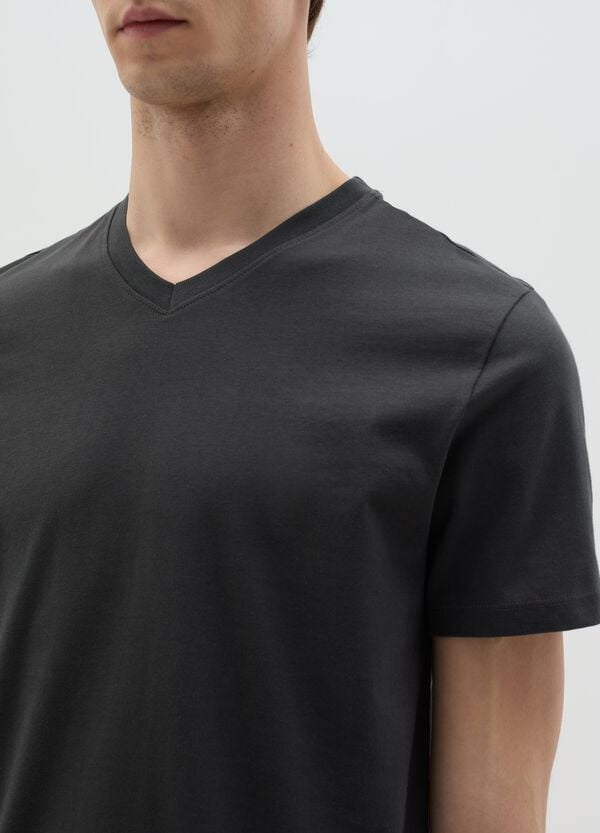 Ovs T-shirt In Cotone Bio Con Scollo A V