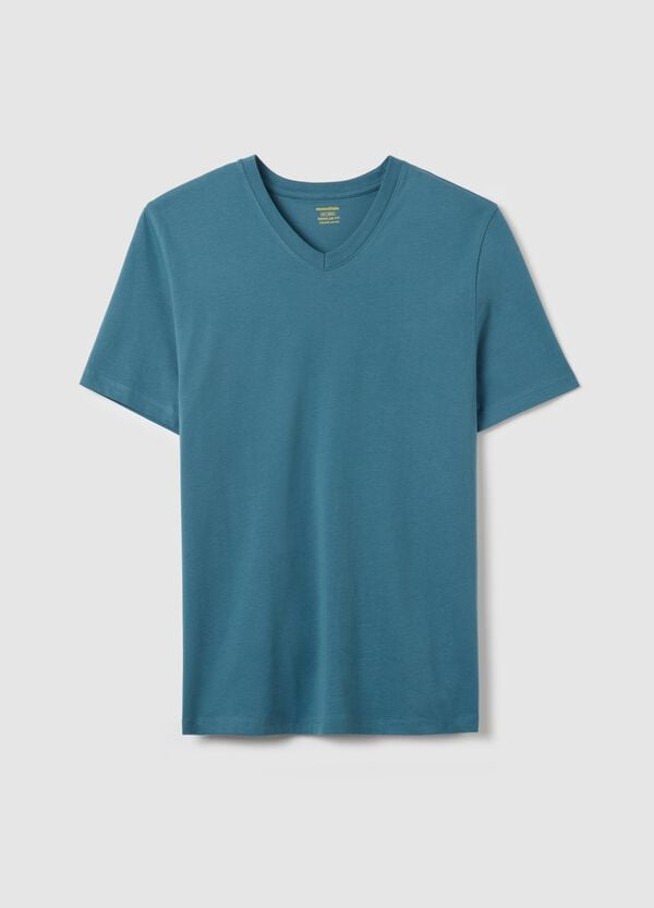 Ovs T-shirt in cotone bio con scollo a V