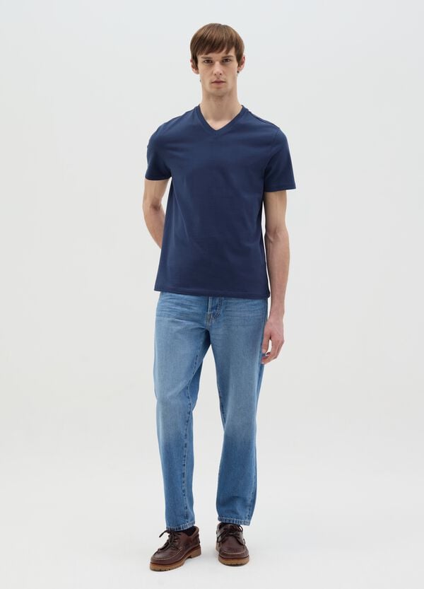 Ovs T-shirt In Cotone Bio Con Scollo A V