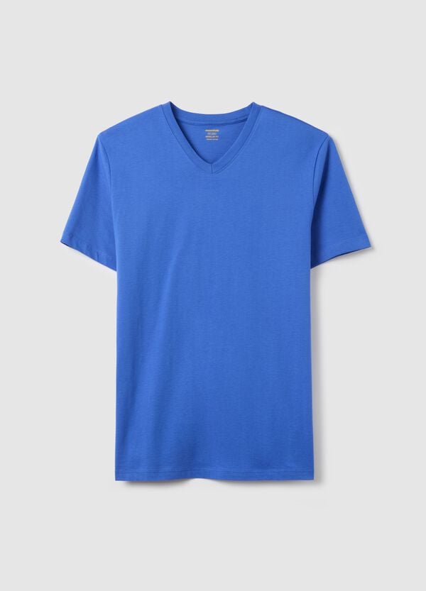 Ovs T-shirt in cotone bio con scollo a V