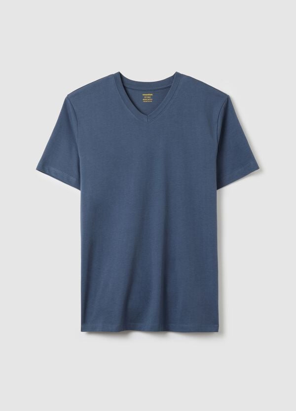 Ovs T-shirt in cotone bio con scollo a V