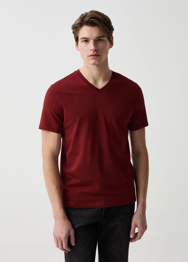 Ovs T-shirt In Cotone Bio Con Scollo A V