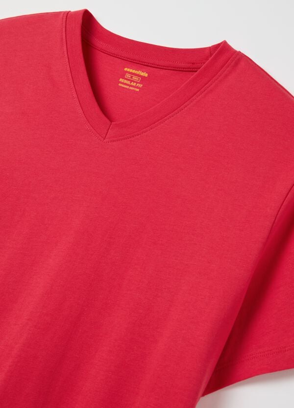 Ovs T-shirt In Cotone Bio Con Scollo A V