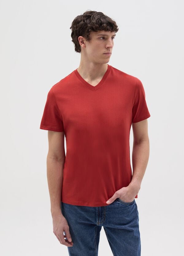 Ovs T-shirt In Cotone Bio Con Scollo A V