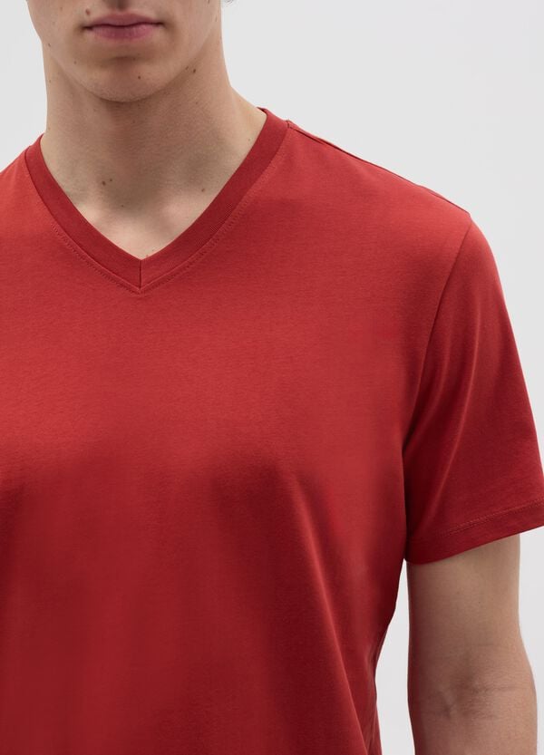 Ovs T-shirt In Cotone Bio Con Scollo A V