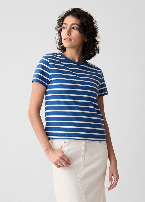 Ovs T-shirt in cotone bio con scollo rotondo