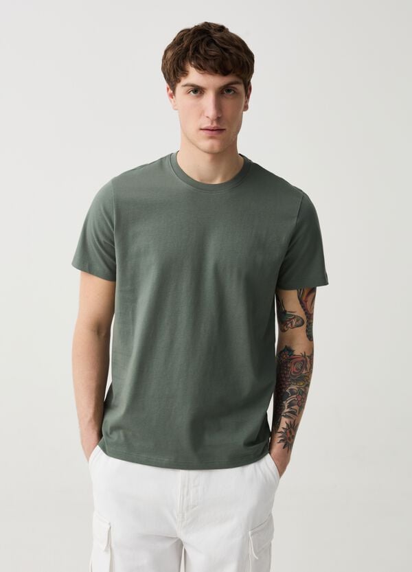 Ovs T-shirt in cotone bio con scollo rotondo