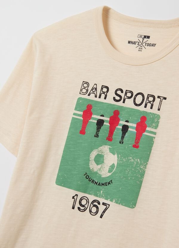 Ovs T-shirt In Cotone Calciobalilla "Bar Sport 1967"