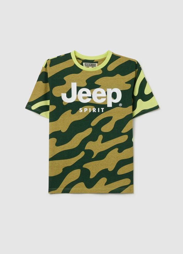 Ovs T-shirt in cotone camouflage con stampa logo