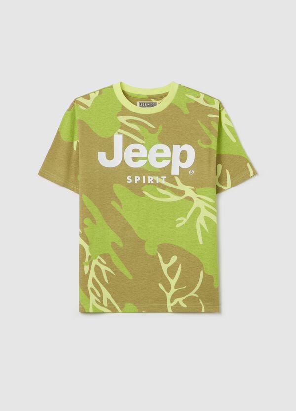 Ovs T-shirt in cotone camouflage con stampa logo