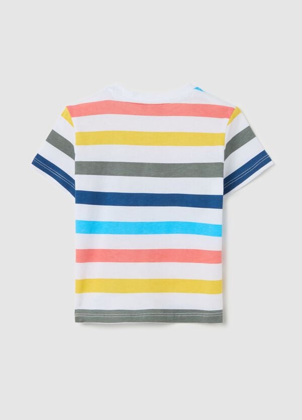 Ovs T-shirt In Cotone Con Fantasia A Righe