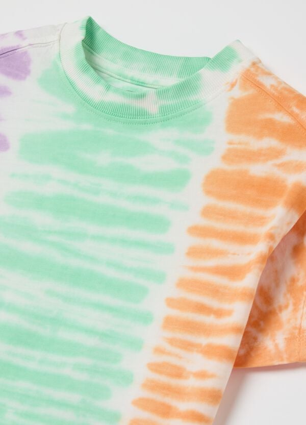 Ovs T-shirt In Cotone Con Fantasia Tie Dye