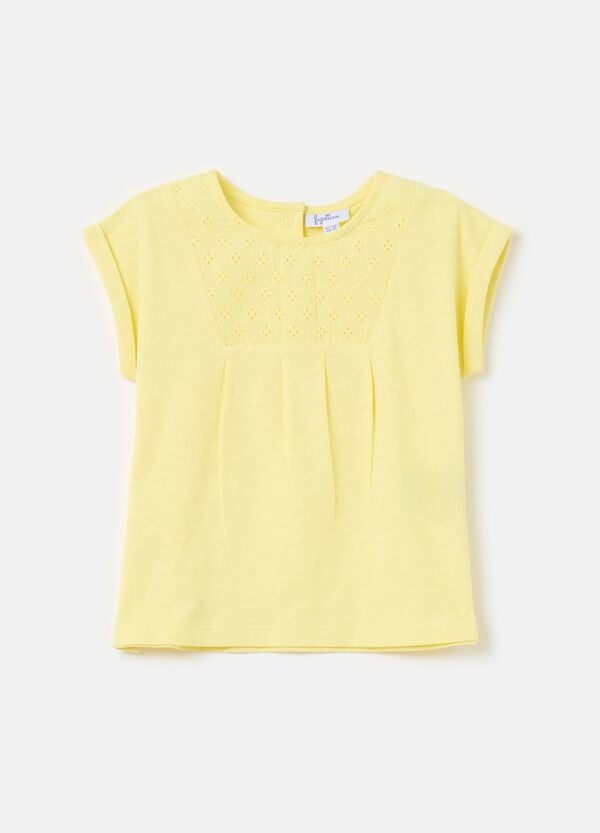 Ovs T-shirt in cotone con inserto in sangallo