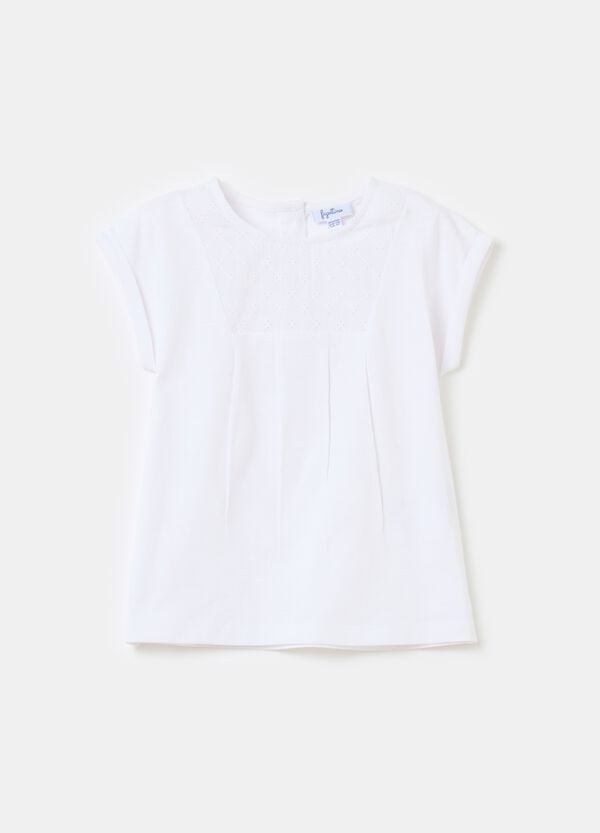 Ovs T-shirt in cotone con inserto in sangallo