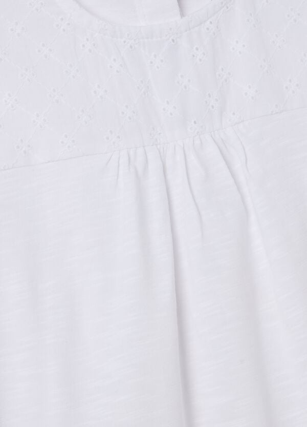 Ovs T-shirt In Cotone Con Inserto Sangallo