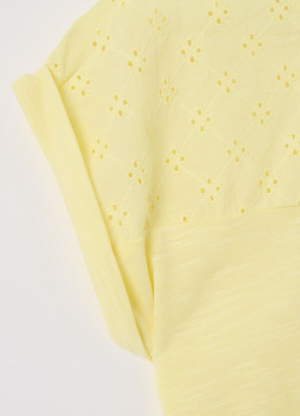 Ovs T-shirt In Cotone Con Inserto Sangallo
