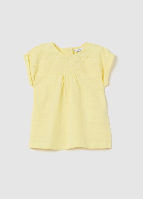 Ovs T-shirt in cotone con inserto sangallo